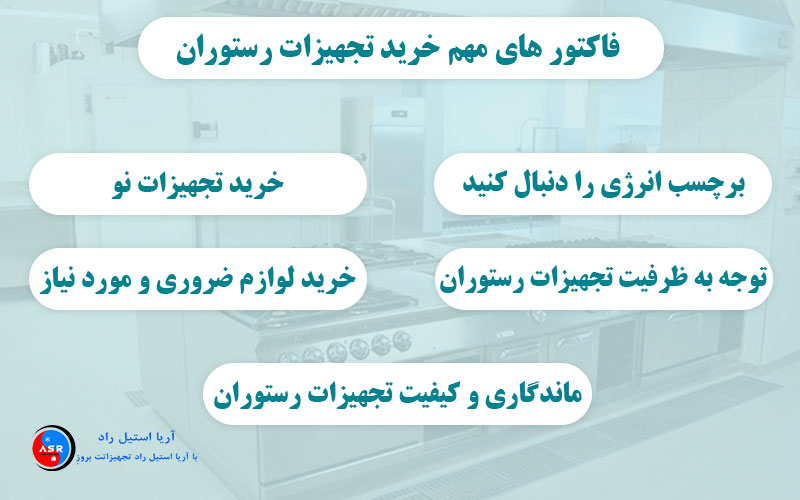 راهنمای خرید تجهیزات رستوران فاکتور های مهم خرید تجهیزات رستوران